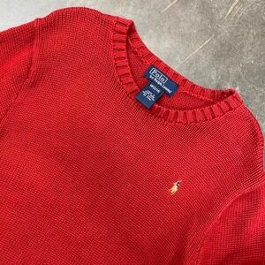 Vintage Polo Ralph Lauren Oxford Red Knit Sweater Youth M (12–14)